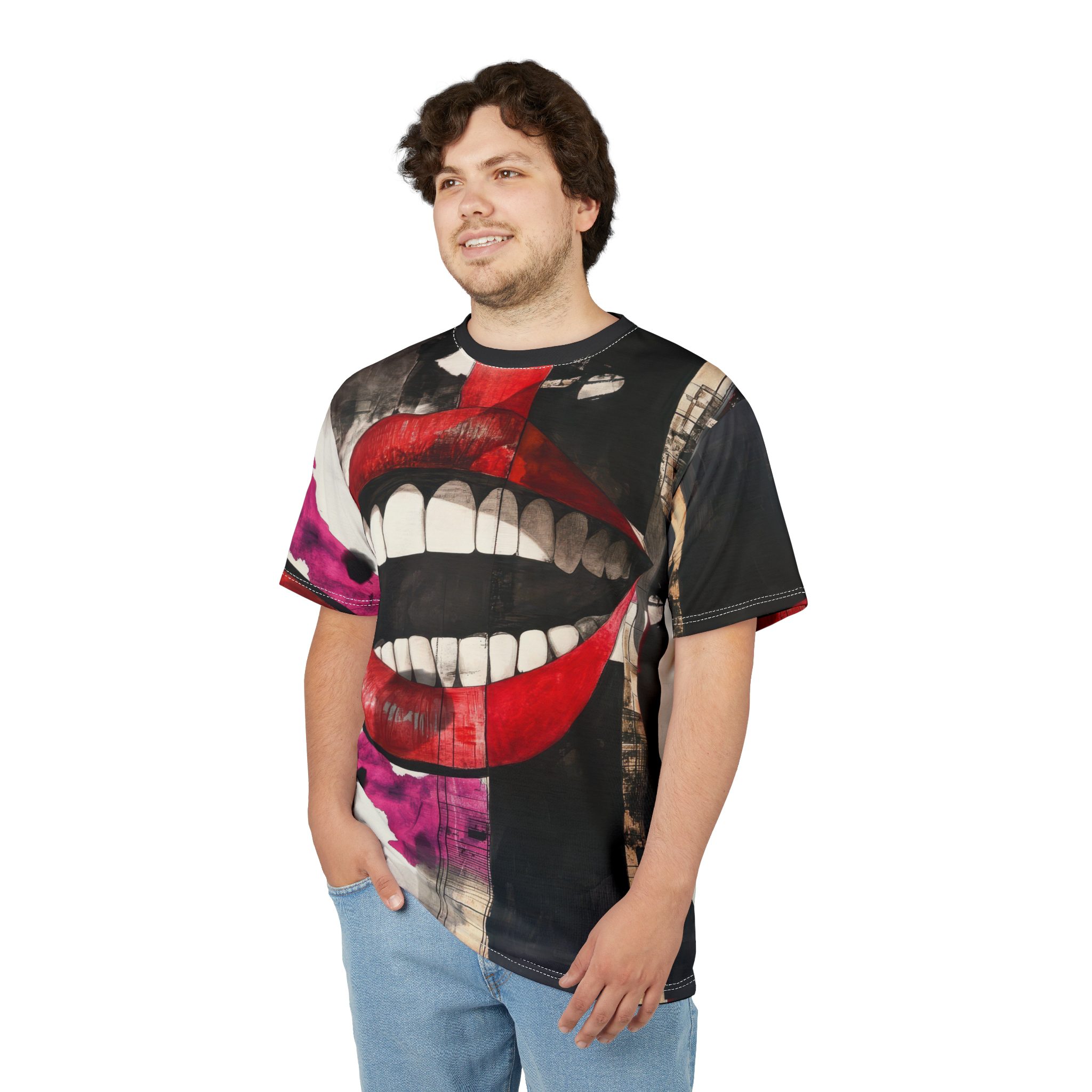 Bold Graphic Unisex Tee - Vibrant Lips Design 4 Toasted Styles