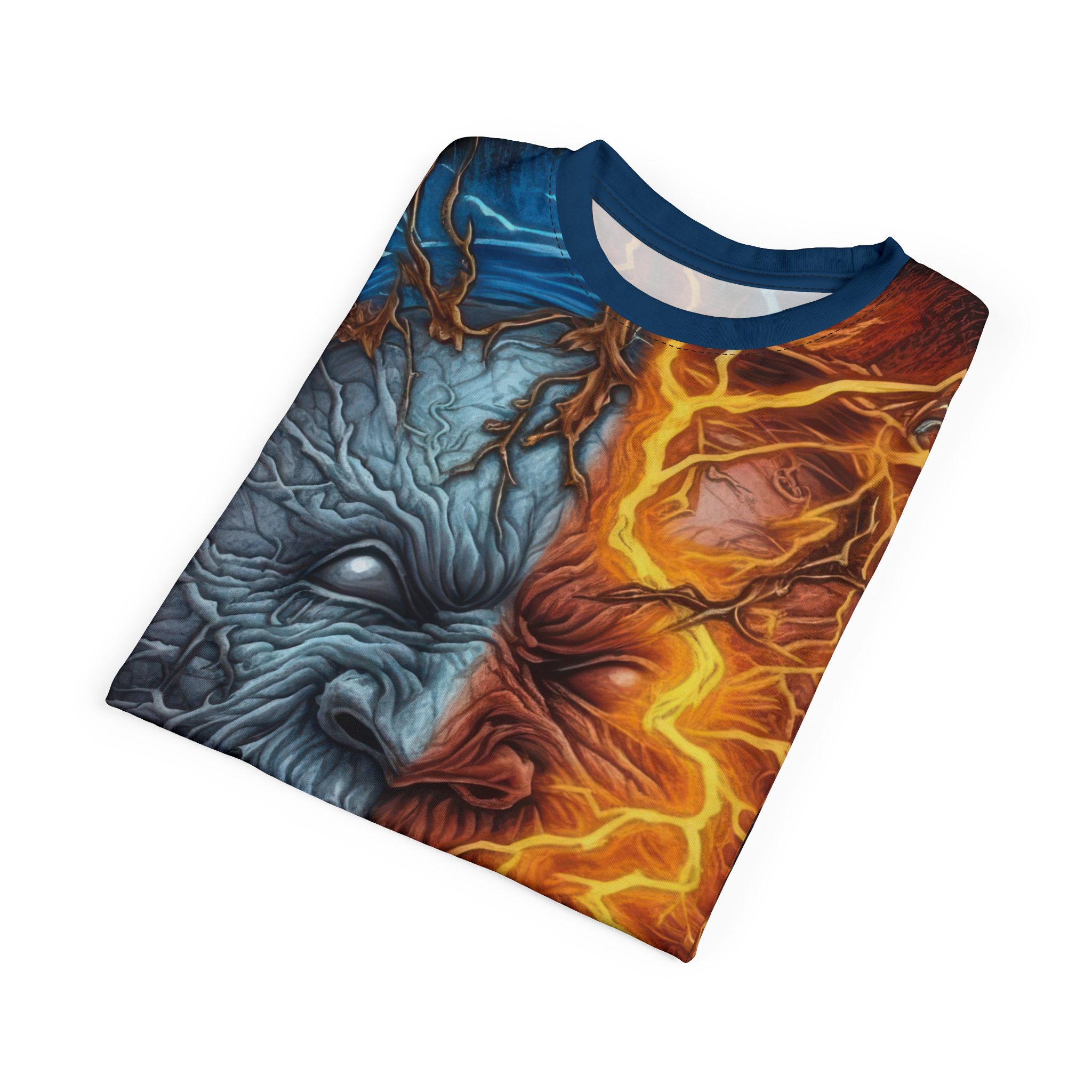 Fire And Ice Face Demon Tee - Perfect for Bold Fashion Lovers! 6 Toasted Styles