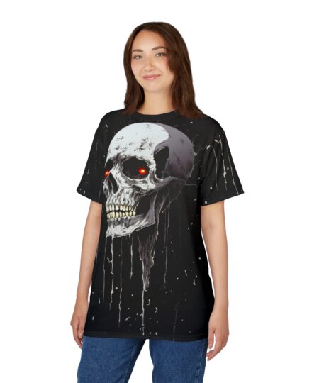 Uni-Sex Skull Graphic Tee - Edgy Unisex T-Shirt with Red Eyes 10 Toasted Styles
