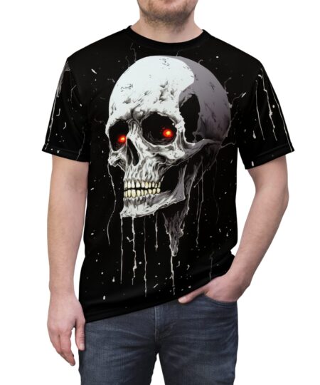 Uni-Sex Skull Graphic Tee - Edgy Unisex T-Shirt with Red Eyes 9 Toasted Styles