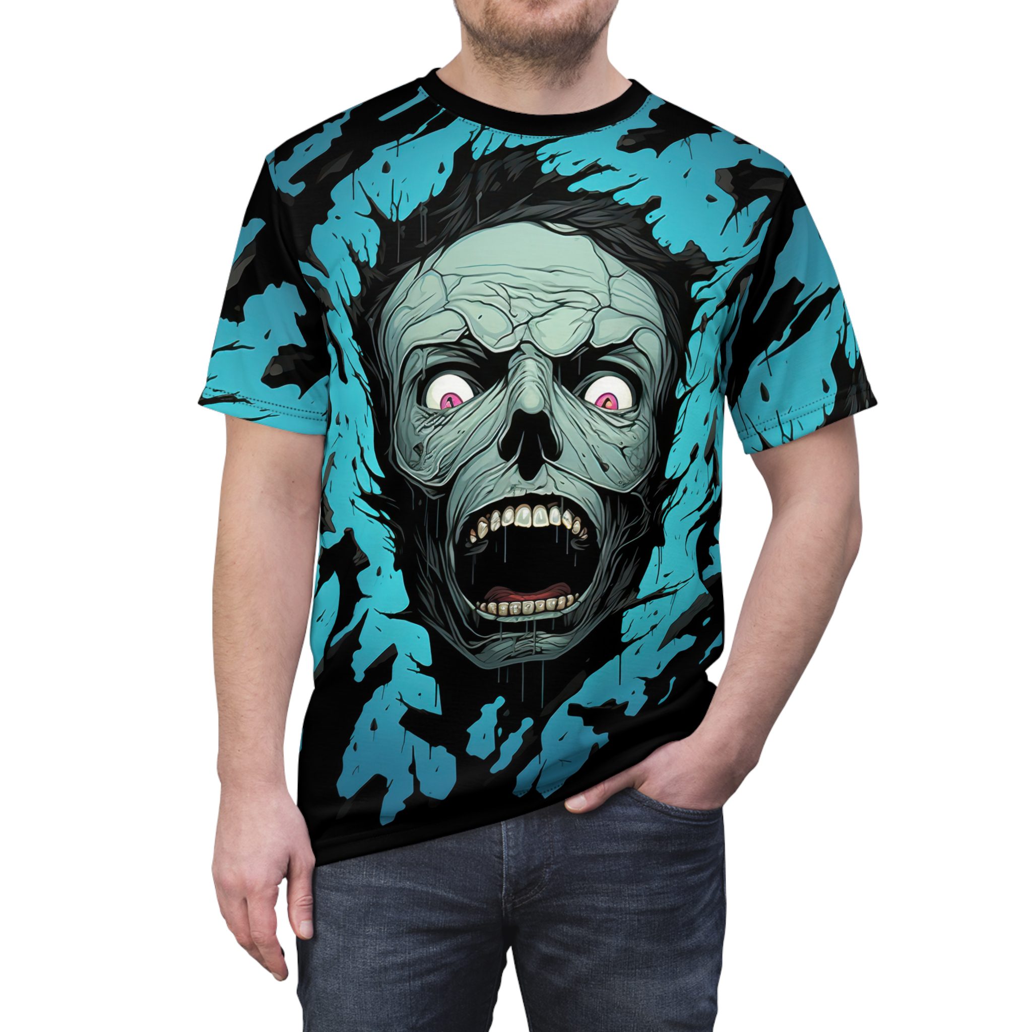 Unisex Graphic Tee - Jaw-Dropping Zombie Design 8 Toasted Styles
