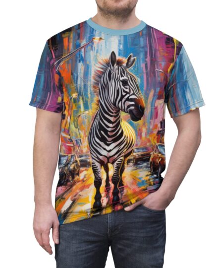 Vibrant Zebra Art Unisex Tee - Colorful Street Scene Shirt 7 Toasted Styles