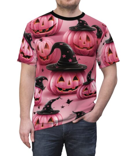 Halloween Pumpkin Spell Unisex All Over Print Tee - Spooky Fun Cut & Sew Shirt