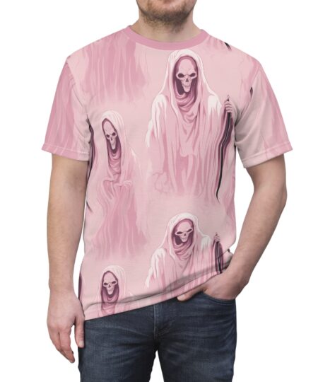 Unisex Skull Grim Reaper Tee - All Over Print Spooky Halloween Shirt