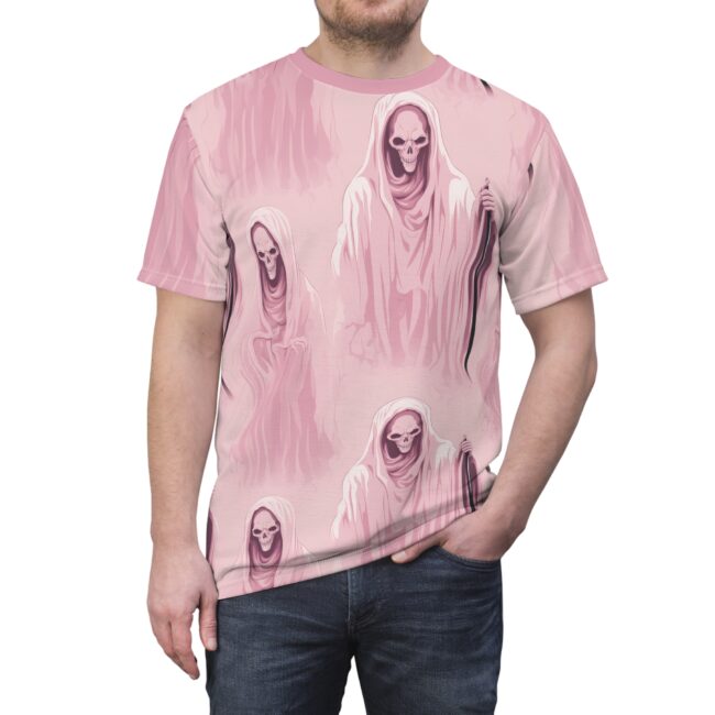 Unisex Skull Grim Reaper Tee - All Over Print Spooky Halloween Shirt