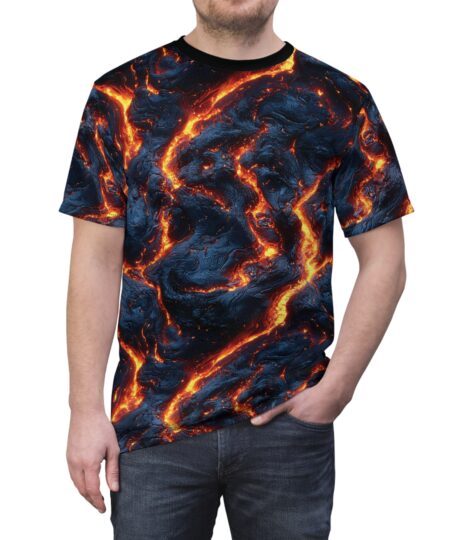 Unisex Lava Print All Over Print Tee - Bold Graphic Tee for Adventure Lovers