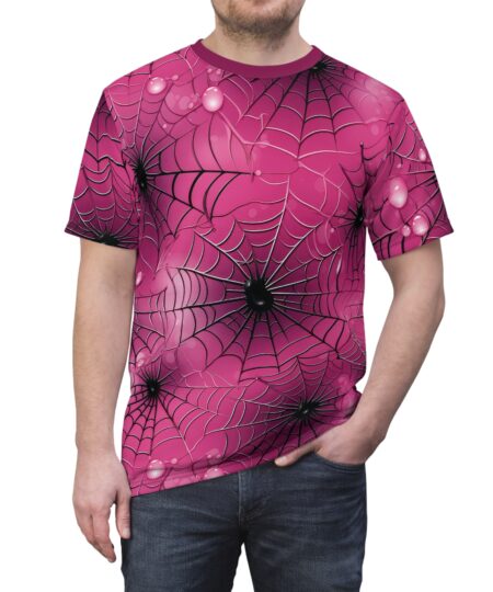 Spooky Yet Stylish Spiderweb Unisex All Over Print Tee - Perfect for Halloween or Everyday Wear