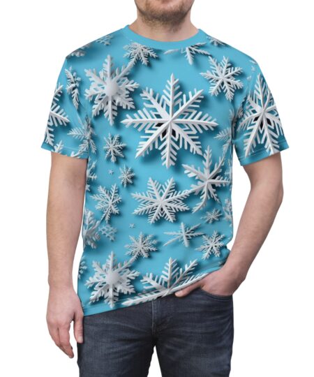 Winter Wonderland Unisex Tee - Snowflake All Over Print for Cozy Style