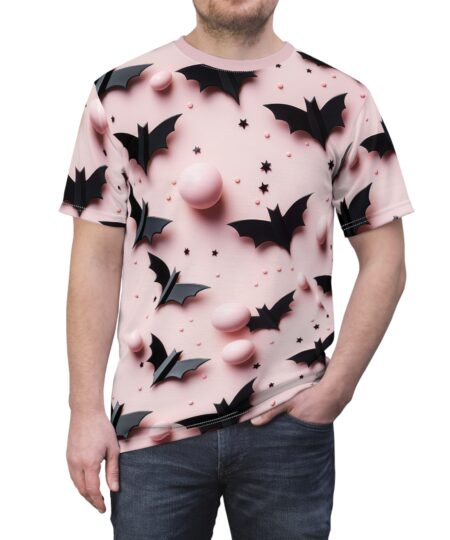 Halloween Bat Pattern Unisex All Over Print Tee - Spooky & Fun Design for Fall Celebrations
