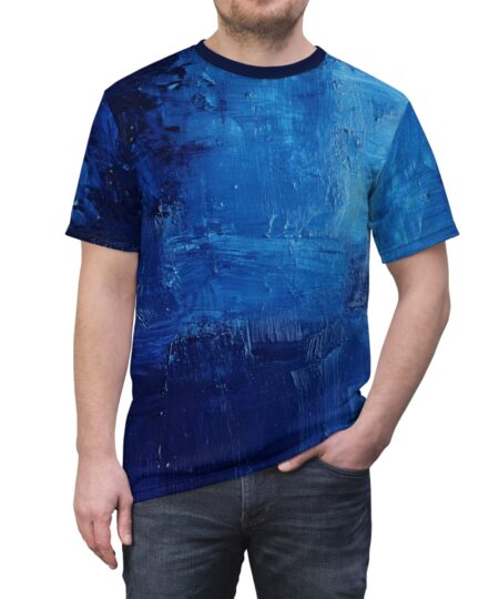 Ocean Blue Abstract Unisex All Over Print Tee - Stylish Art Inspired Shirt for Everyday Wear