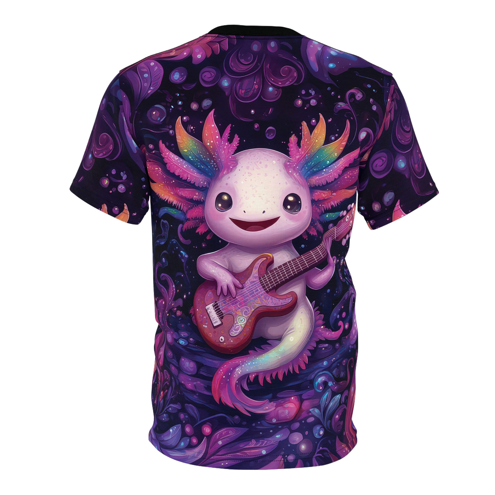 Colorful Fantasy Musician Unisex Tee - Vibrant Axolotl Design 5 Toasted Styles