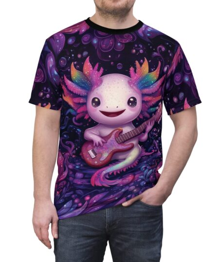 Colorful Fantasy Musician Unisex Tee - Vibrant Axolotl Design 10 Toasted Styles