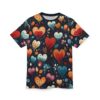 Colorful Heart Pattern Unisex All Over Print Tee - Perfect for Valentine's Day and Everyday Wear 4 Toasted Styles