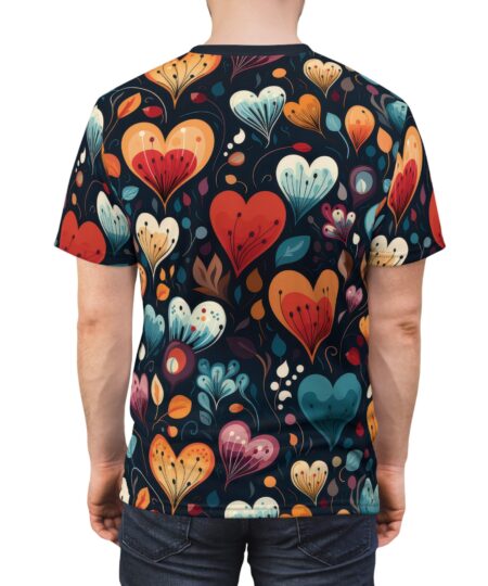 Colorful Heart Pattern Unisex All Over Print Tee - Perfect for Valentine's Day and Everyday Wear 2 Toasted Styles