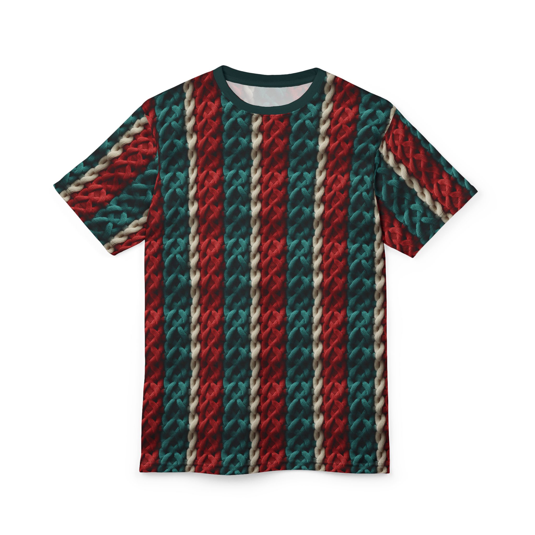 Cozy Christmas Knit Pattern Unisex Tee - Perfect for Winter Gatherings 4 Toasted Styles