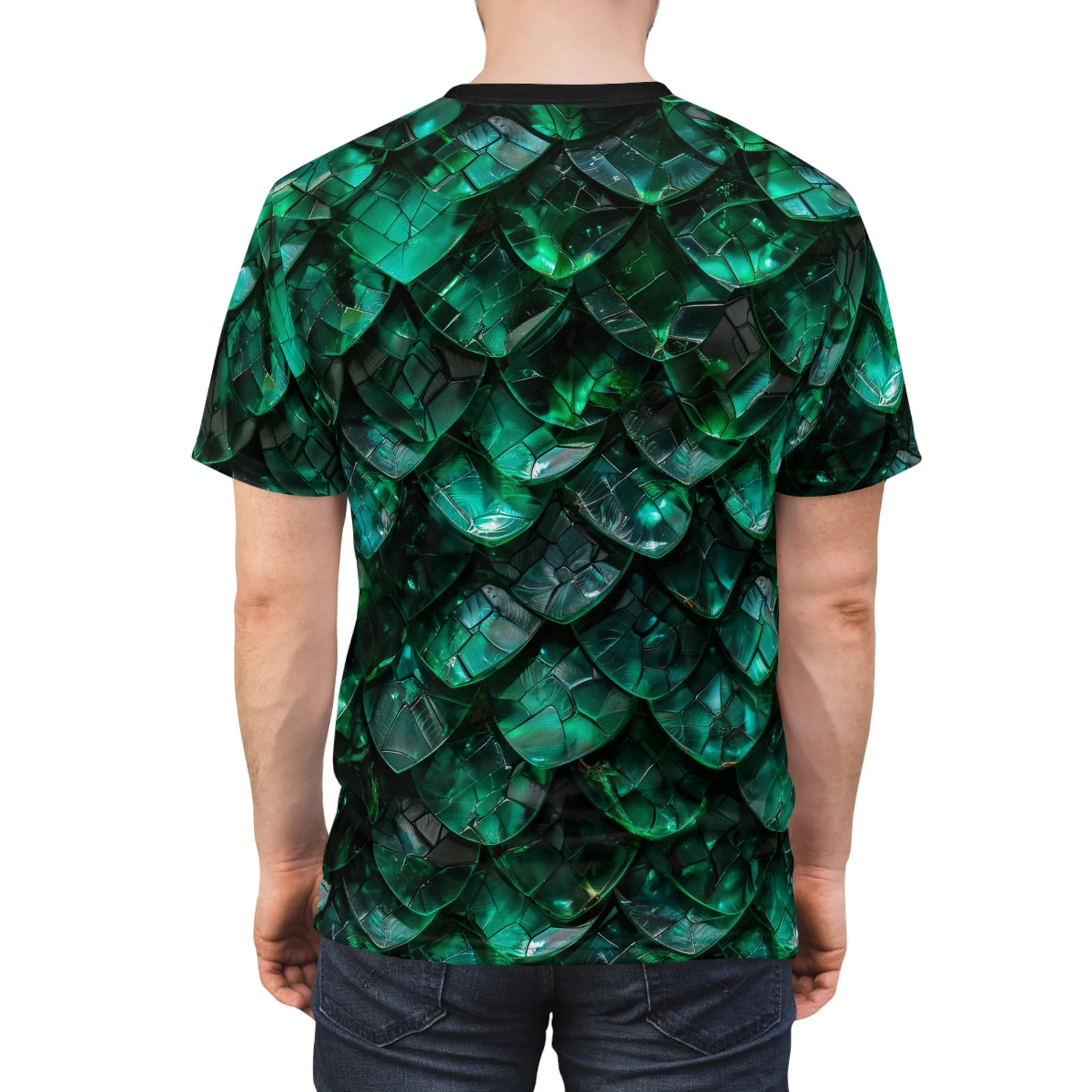 Emerald Dragon Scales Tee Shirt - All Over Print T-Shirt 8 Toasted Styles