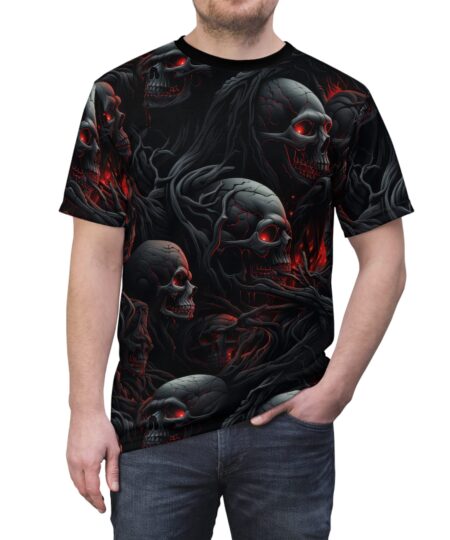 Gothic Skull All Over Print Unisex Tee - Dark Fantasy Design 1 Toasted Styles