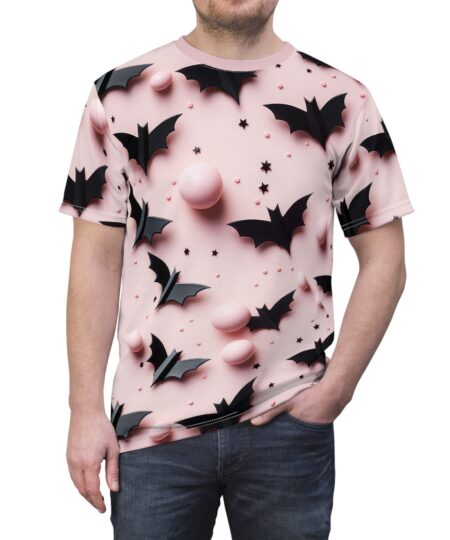 Halloween Bat Pattern Unisex All Over Print Tee - Spooky & Fun Design for Fall Celebrations 1 Toasted Styles