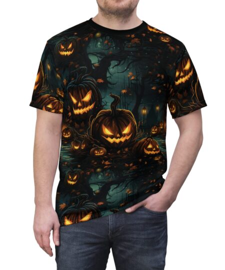 Halloween Pumpkins Unisex Tee - Spooky All Over Print Design 10 Toasted Styles