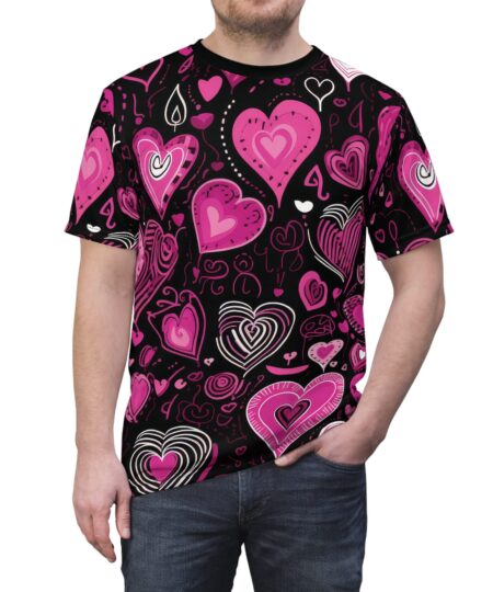 Heart Pattern Unisex Tee - Perfect for Valentine's Day & Romantic Occasions 10 Toasted Styles