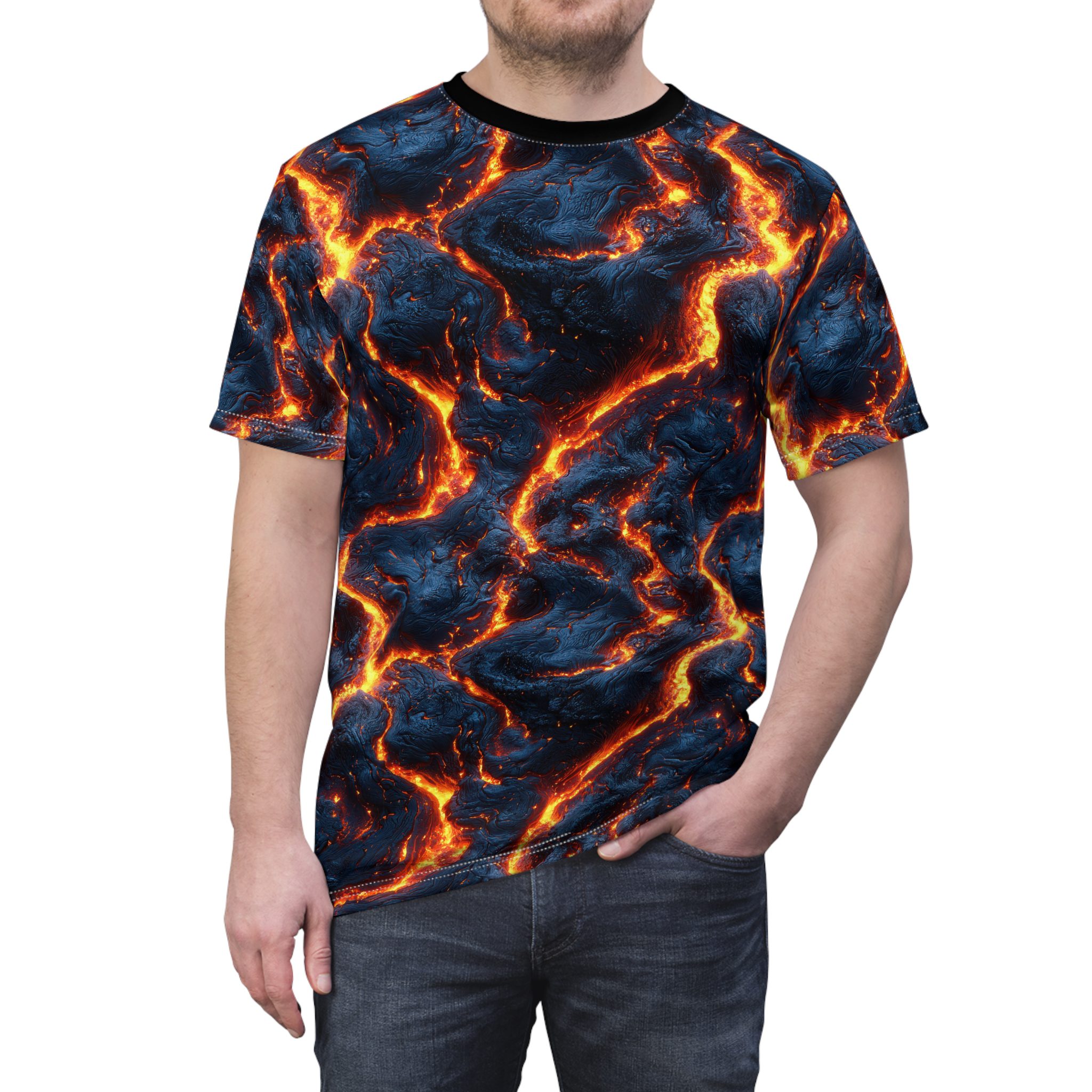 Lava Flow Unisex All Over Print Tee - Vibrant Graphic T-Shirt - Image 11