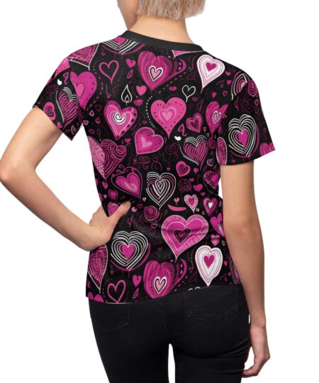 Romantic Heart All Over Print Tee for Women - Cute Casual Top for Valentine's Day & Everyday Wear 8 Toasted Styles