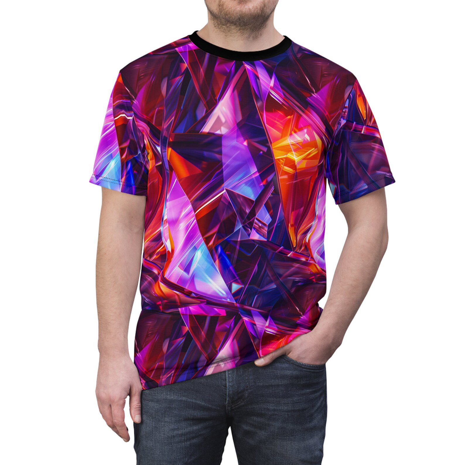 Sapphire Amethyst All Over Print Uni-Sex T-Shirt 6 Toasted Styles