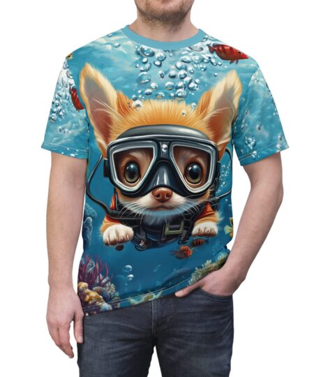 Underwater Adventure Dog Tee - Fun Unisex All Over Print T-Shirt for Pet Lovers 1 Toasted Styles
