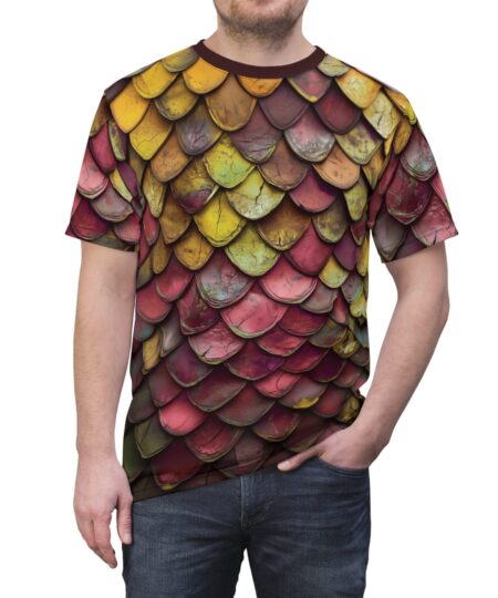 Vibrant Dragon Scale Tee - Unique Unisex All Over Print T-Shirt