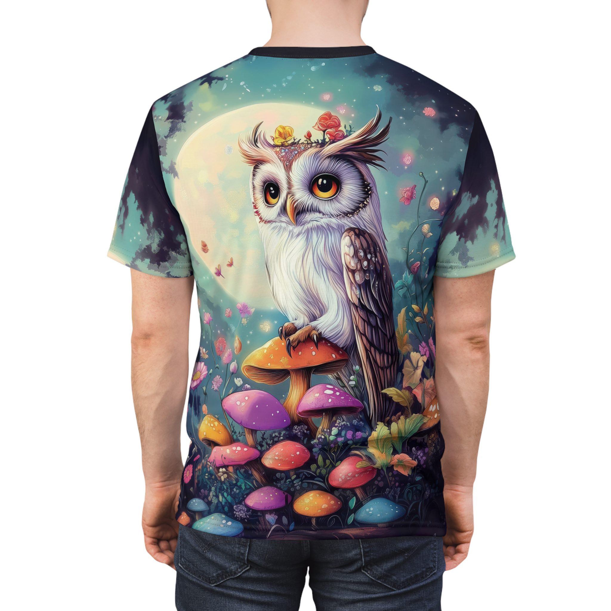 Whimsical Owl Graphic Tee - Unisex All Over Print T-Shirt for Nature Lovers 6 Toasted Styles
