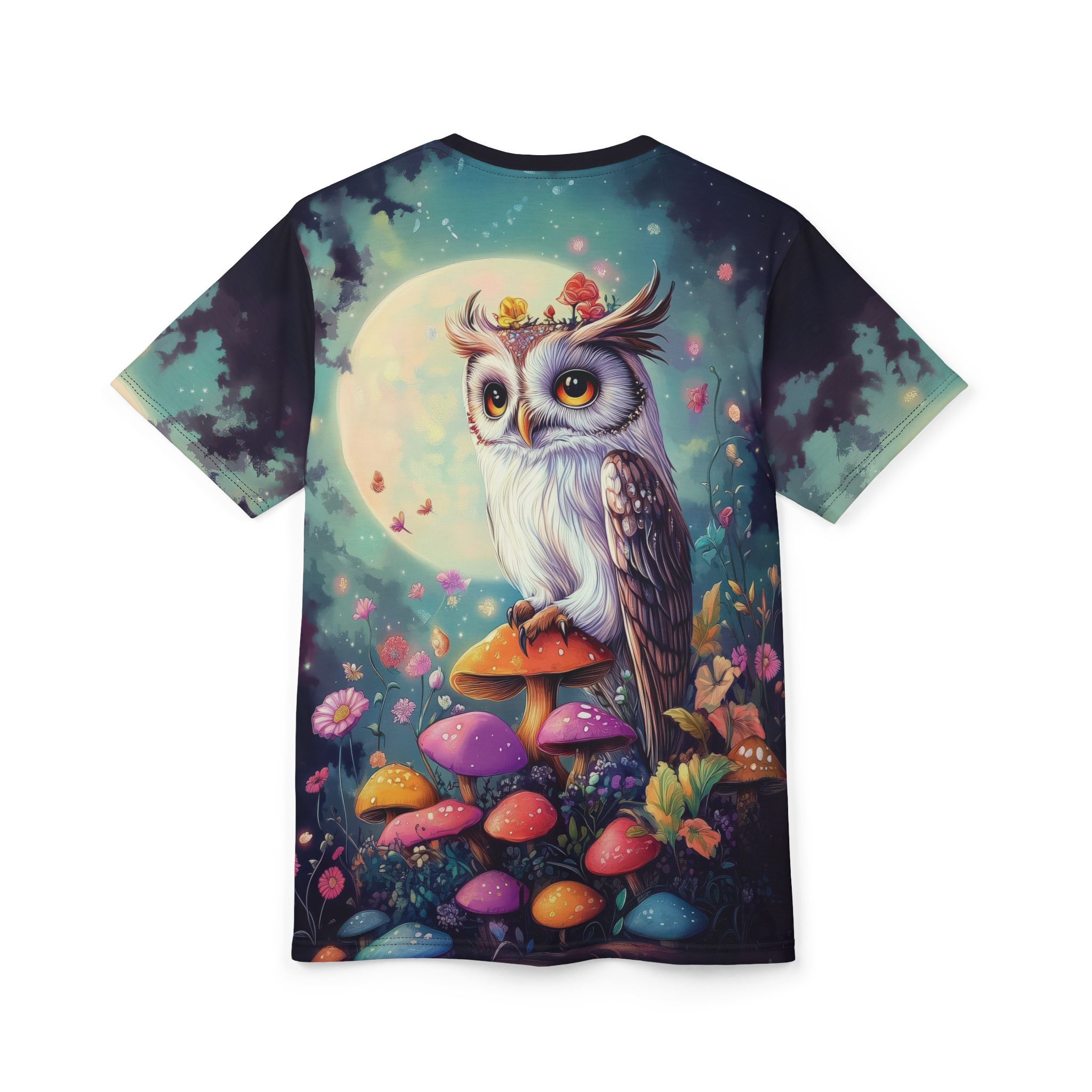 Whimsical Owl Graphic Tee - Unisex All Over Print T-Shirt for Nature Lovers 4 Toasted Styles