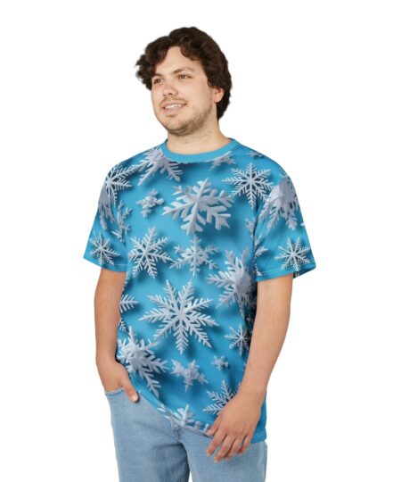 Winter Wonderland Unisex All Over Print Tee - Festive Snowflake Design 2 Toasted Styles