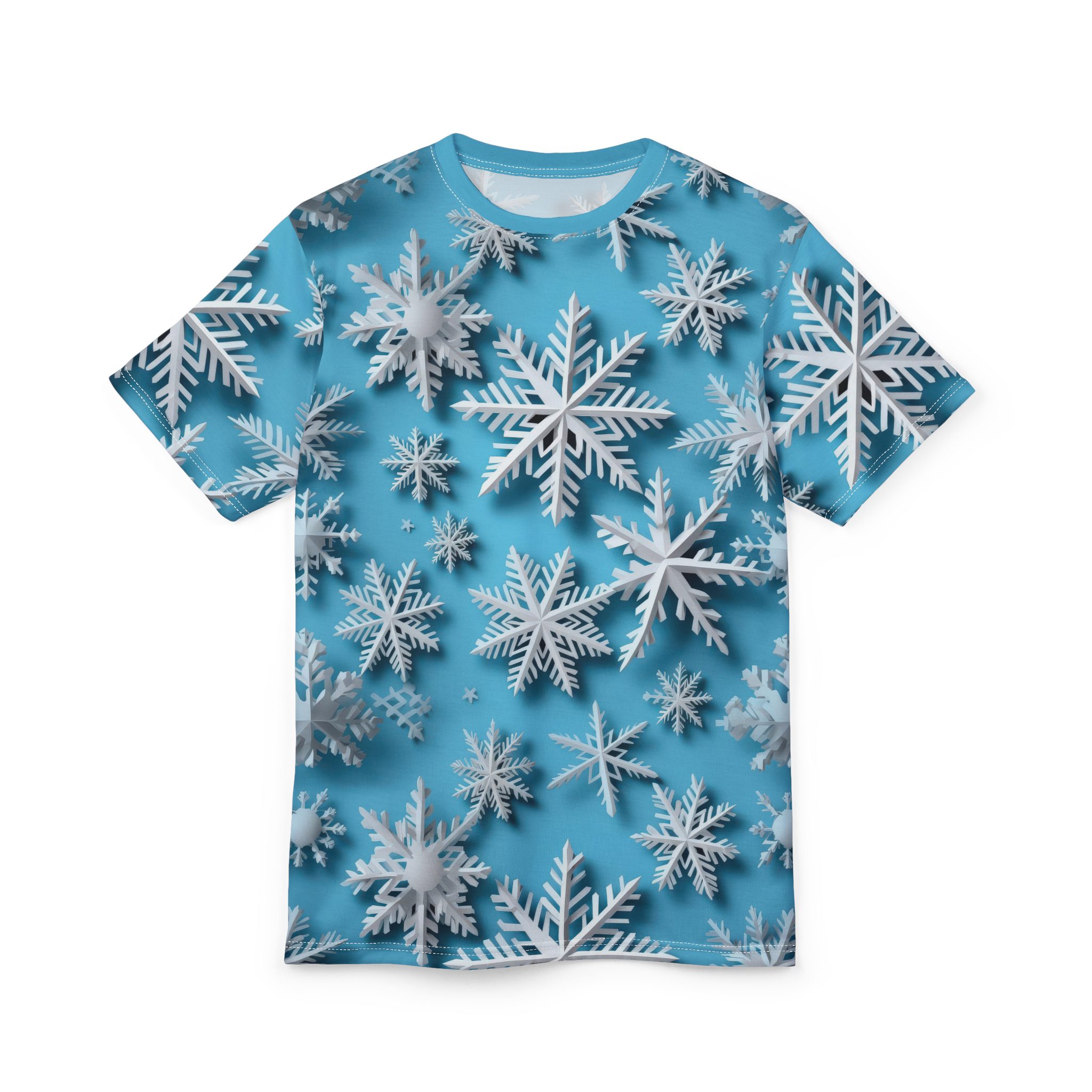 Winter Wonderland Unisex Tee - Snowflake All Over Print for Cozy Style 4 Toasted Styles