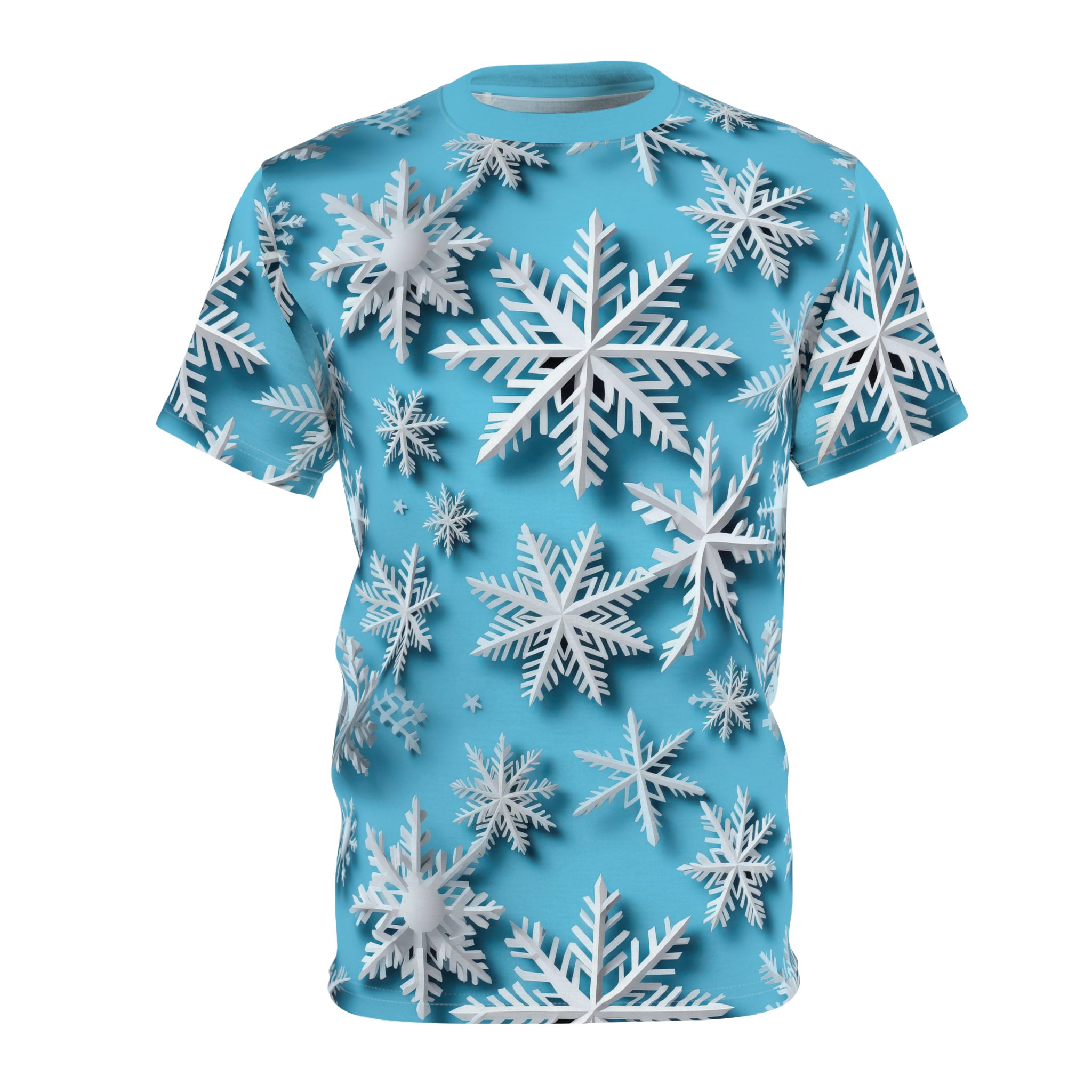 Winter Wonderland Unisex Tee - Snowflake All Over Print for Cozy Style 3 Toasted Styles