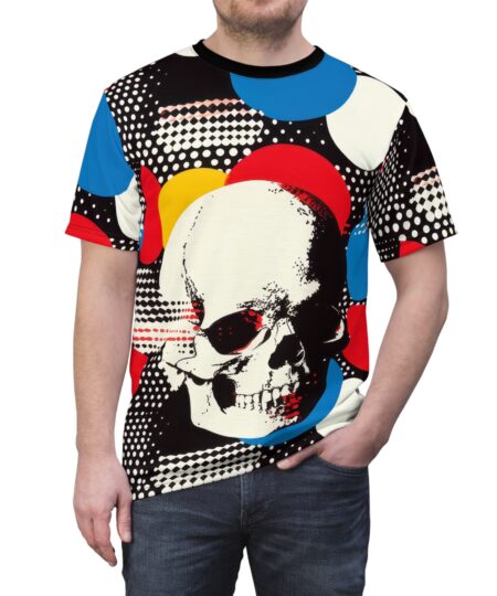 Skull Tee Colorful Abstract All Over Print Tee