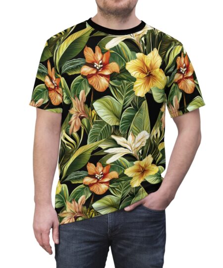 Tropical Floral Unisex Tee - Vibrant Summer Graphic Shirt