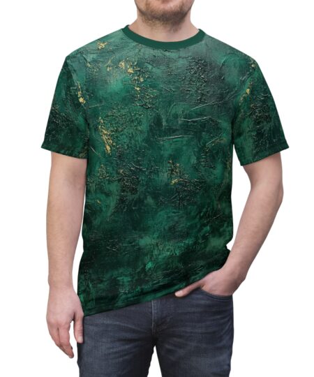 Green Distressed Pattern All Over Print Tee