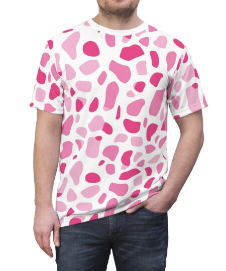 Trendy Pink Abstract Tee for Casual Wear All Over Print
