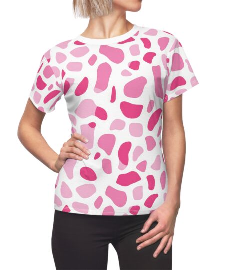 Trendy Women's Pink Abstract Print Tee