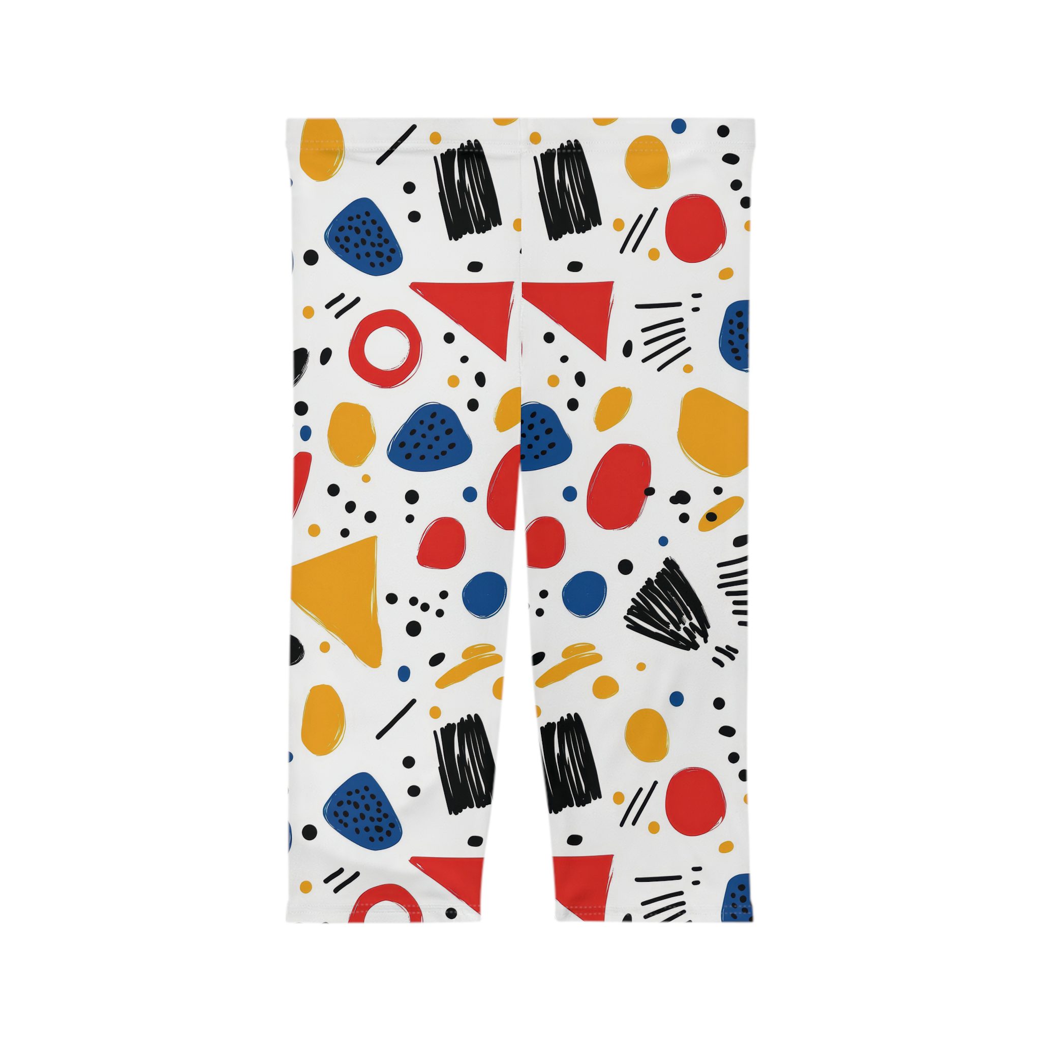 Colorful Women’s Capri Leggings - Fun Abstract Pattern for Active Lifestyle 10 Toasted Styles