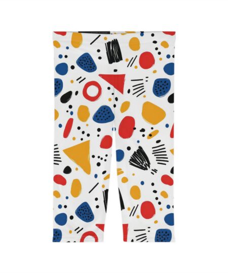 Colorful Women’s Capri Leggings - Fun Abstract Pattern for Active Lifestyle 9 Toasted Styles