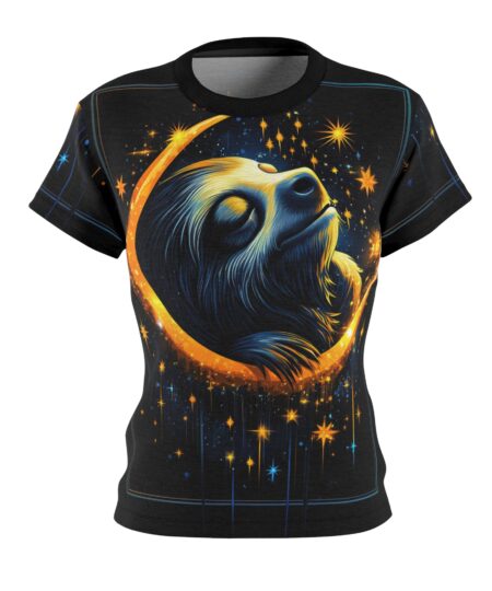 Cosmic Sloth Women's All Over Print Tee - Dreamy Night Sky Design 8 Toasted Styles