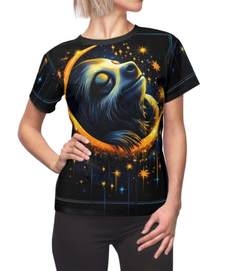 Cosmic Sloth Women's All Over Print Tee - Dreamy Night Sky Design 7 Toasted Styles
