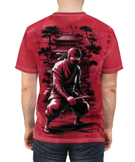 Ninja Warrior Unisex All Over Print Tee - Bold Red Samurai Design for Martial Arts Fans 2 Toasted Styles