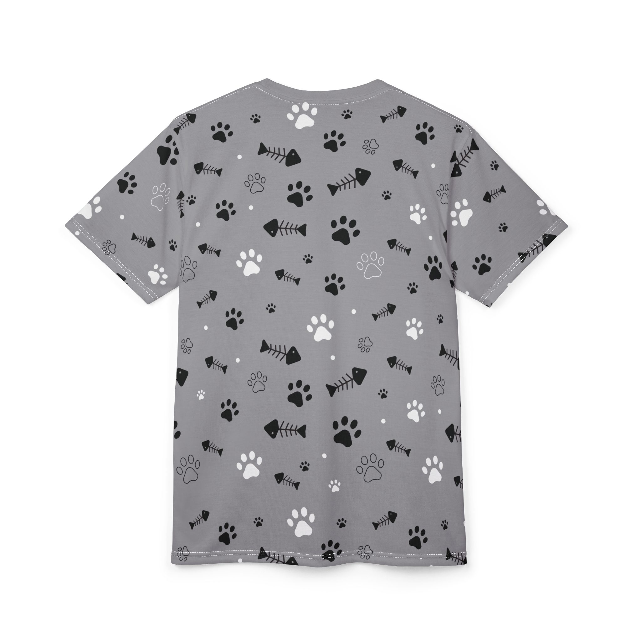 Pet Lover's Unisex All Over Print Tee - Playful Paw Print Design 5 Toasted Styles
