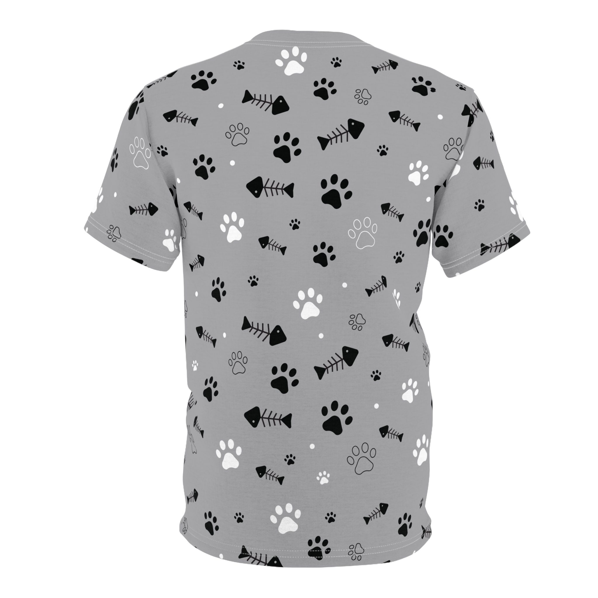 Pet Lover's Unisex All Over Print Tee - Playful Paw Print Design 4 Toasted Styles
