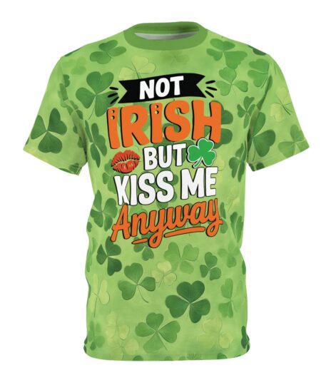 St. Patrick's Day Unisex Tee - "Not Irish But Kiss Me Anyway" Shamrock Irish St Patrick’S Day 3D All Over Printed Tshirt 2 Toasted Styles