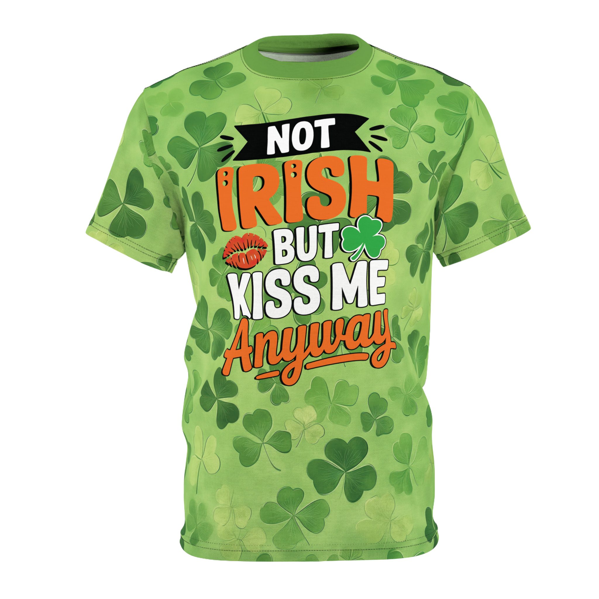 St. Patrick's Day Unisex Tee - "Not Irish But Kiss Me Anyway" Shamrock Irish St Patrick’S Day 3D All Over Printed Tshirt - Image 12