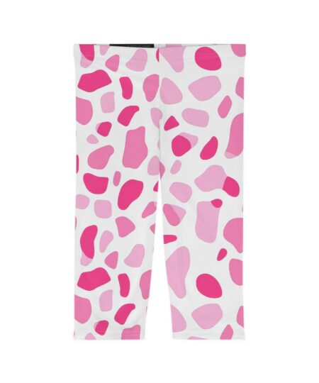 Trendy Pink Pattern Women’s Capri Leggings - Stylish Activewear for Everyday Wear 9 Toasted Styles