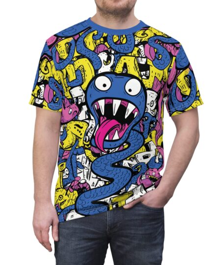 Vibrant Graphic Tee with Monster Print - Unisex All Over Print T-Shirt 10 Toasted Styles
